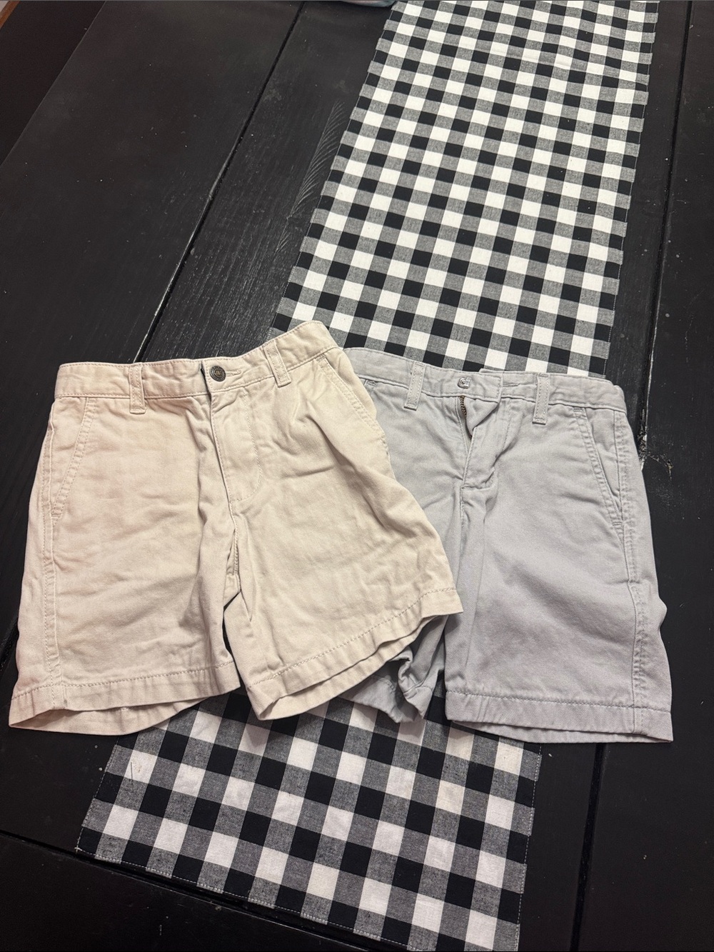 Kids Classic Cotton Shorts in Beige and Light Gray